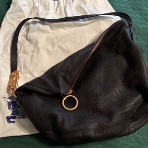 Burberry Knight Bag Large sz NWOT Black Leather